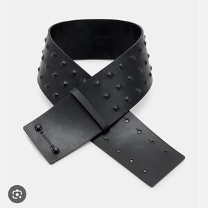 ISO Lara Studded Black Leather Waist Belt